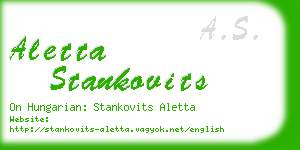 aletta stankovits business card